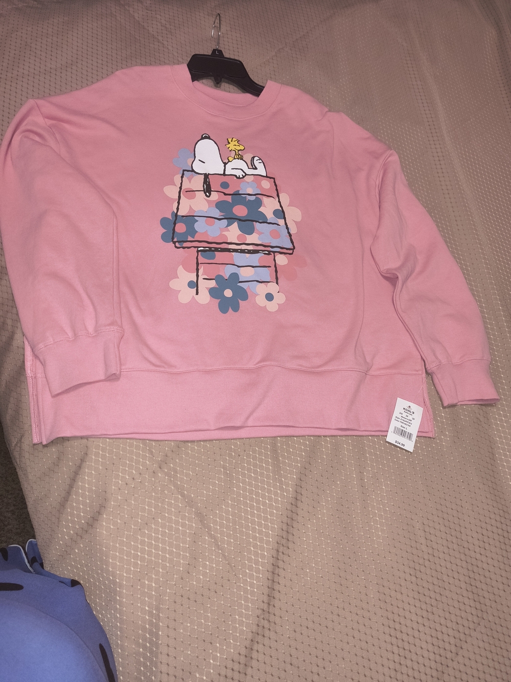Kohl's Pink Snoopy Floral Graphic Sweatshirt